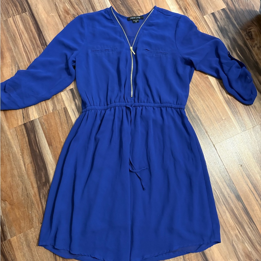 New Look Royal Blue Long Sleeve Dress